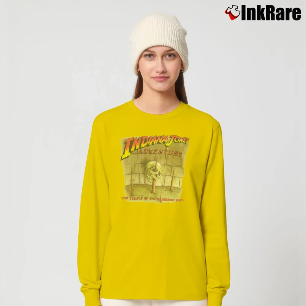 Women’s Indiana Jones Temple Forbidden Eye Disney Mickey Long-Sleeve Top in yellow | Sleek, Versatile, All-Season