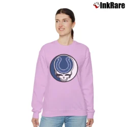 Women’s Indianapolis Colts Grateful Dead Steal Your Face Football NFL Relaxed Sweatshirt in light pink | Soft, Laid-Back Vibe