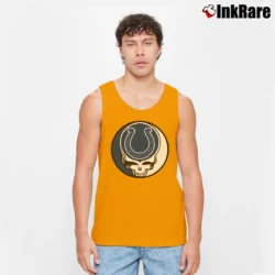 Men’s Indianapolis Colts Grateful Dead Steal Your Face Football NFL Tank Top in orange | Breathable, Active-Friendly Design