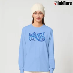 Women’s Infinite Lists Galaxy Logo Merch Long-Sleeve Top in light blue | Sleek, Versatile, All-Season