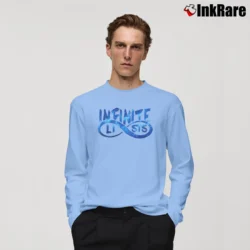 Men’s Infinite Lists Galaxy Logo Merch Long-Sleeve Shirt in light blue | Sleek, Lightweight, Year-Round Wear