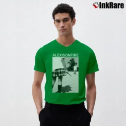 Men’s Infinite Lists Galaxy Logo Merch V-Neck Tee in irish green | Sharp, Breathable, Everyday Staple