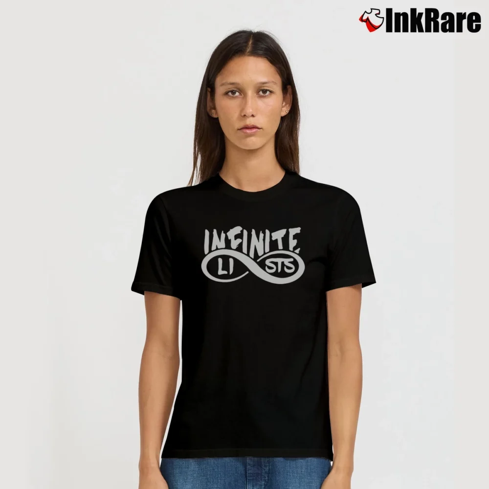 Women’s Infinite Lists Galaxy Logo Signature T-Shirt in black | Soft, Flattering Fit