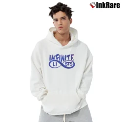 Men’s Infinite Lists Logo Pullover Hoodie in white | Cozy, Durable, Modern Fit
