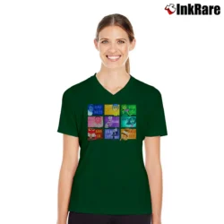 Women’s Inside Out Emotions V-Neck Tee in forest green | Chic Neckline, Soft Texture