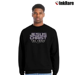 Men’s Inspire 90s Jesus Christ The Force No Dark Side Star Wars Crewneck Sweatshirt in black | Cozy Fabric, Clean Style