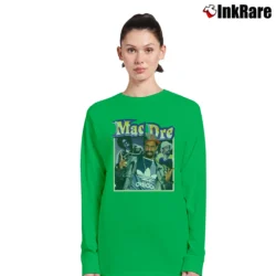 Women’s Inspired Mac Dre Rap Long-Sleeve Top in irish green | Sleek, Versatile, All-Season