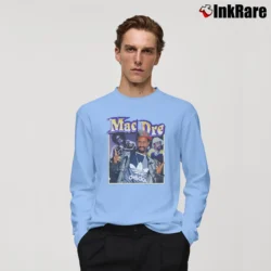 Men’s Inspired Mac Dre Rap Long-Sleeve Shirt in light blue | Sleek, Lightweight, Year-Round Wear