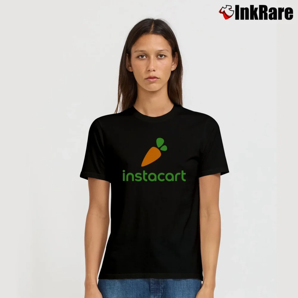 Women’s Instacart Delivery Service Graphic Signature T-Shirt in black | Soft, Flattering Fit