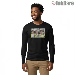 Intergalactic Construction Crew Cartoon Beastie Boys Shirt on black long sleeve shirt for men graphic tee