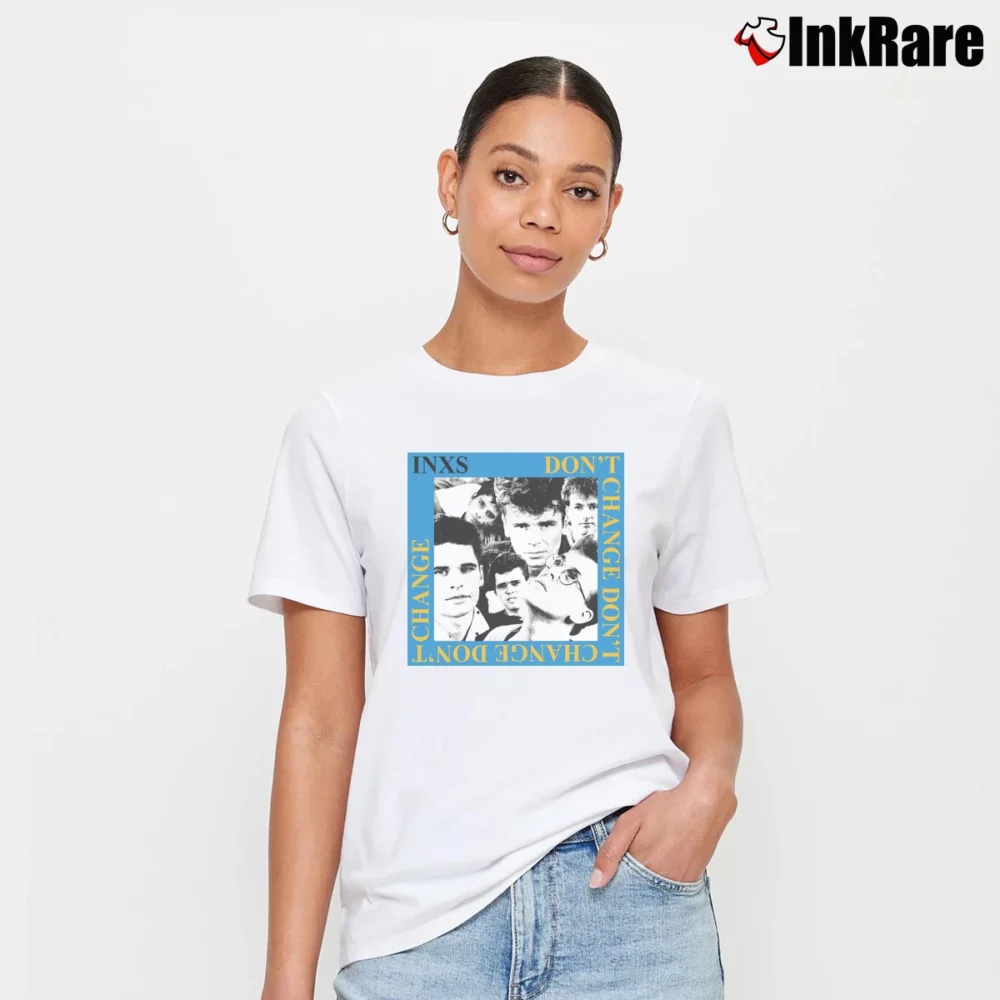 Women’s Inxs 80s Band Dont Change Signature T-Shirt in white | Soft, Flattering Fit