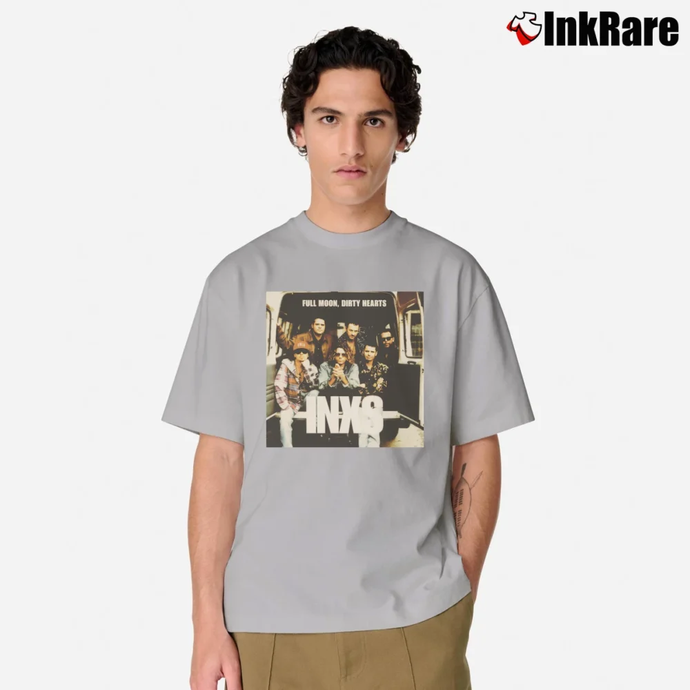 Men’s INXS Full Moon Dirty Hearts Album 1993 Classic T-Shirt in sport grey | Soft, Breathable Everyday Wear
