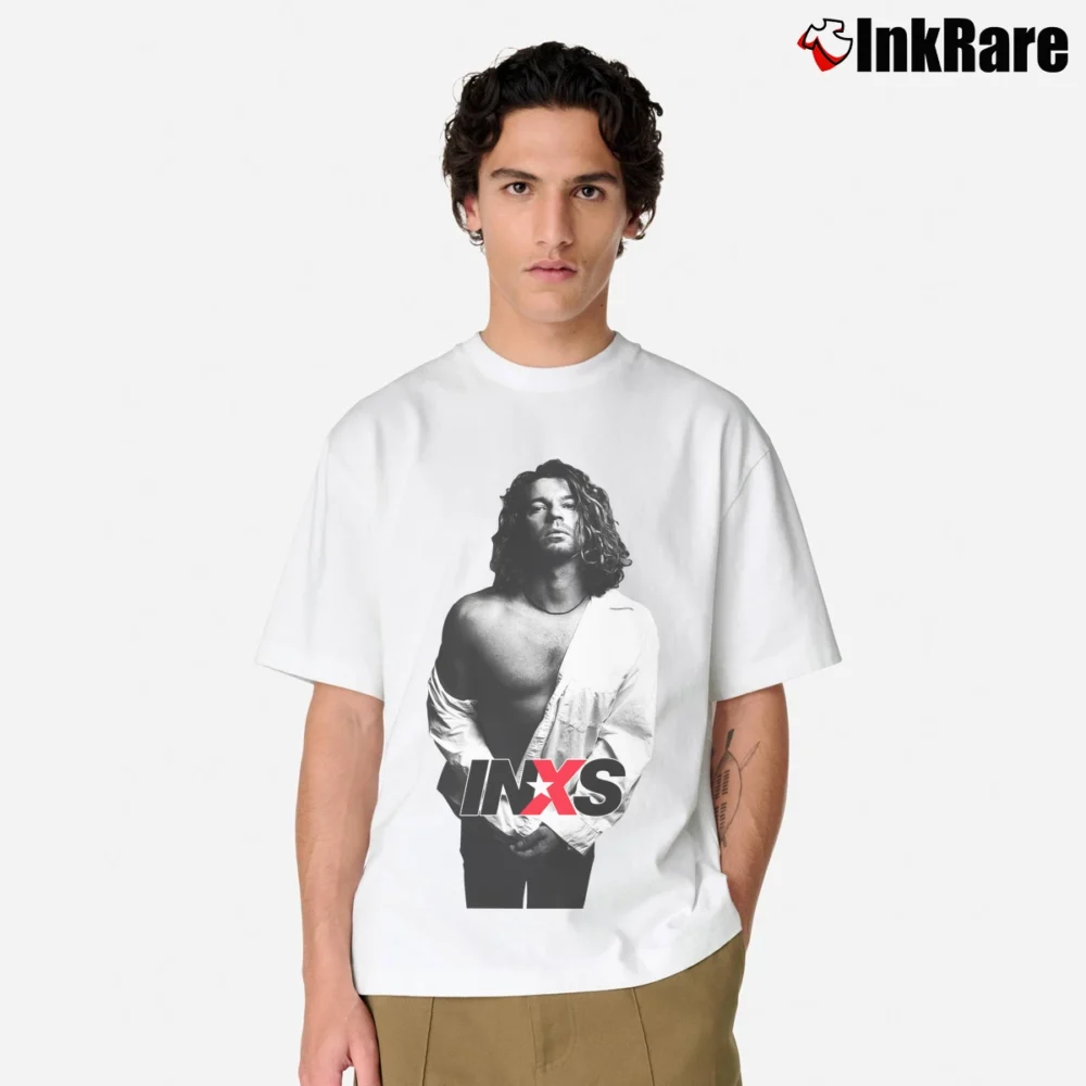 Men’s Inxs Michael Hutchence Rock Classic T-Shirt in white | Soft, Breathable Everyday Wear