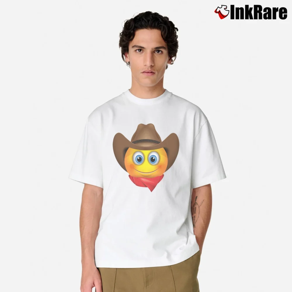 Men’s Ios Cowboy Emoji Statement Classic T-Shirt in white | Soft, Breathable Everyday Wear