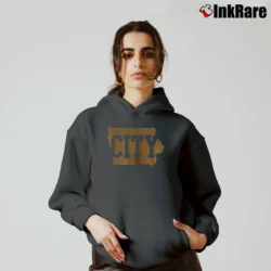 Women’s Iowa City Tailgate College Pride Cozy Hoodie in charcoal | Warm, Structured, Stylish