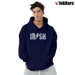 Men’s Irish Acdc for Rock Band Fans with Celtic Style Pullover Hoodie in navy | Cozy, Durable, Modern Fit