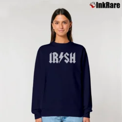 Women’s Irish Acdc for Rock Band Fans with Celtic Style Relaxed Sweatshirt in navy | Soft, Laid-Back Vibe