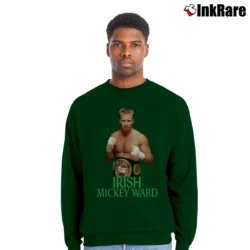 Men’s Irish Mickey Ward Boxing Classic Crewneck Sweatshirt in forest green | Cozy Fabric, Clean Style