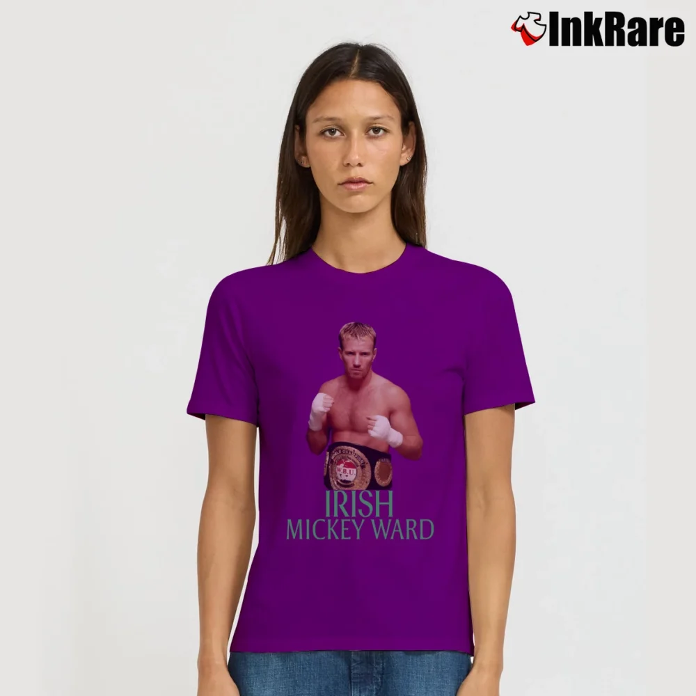 Women’s Irish Mickey Ward Boxing Classic Signature T-Shirt in purple | Soft, Flattering Fit