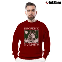 Men’s Irish Punk Dropkick Murphys Crewneck Sweatshirt in maroon | Cozy Fabric, Clean Style
