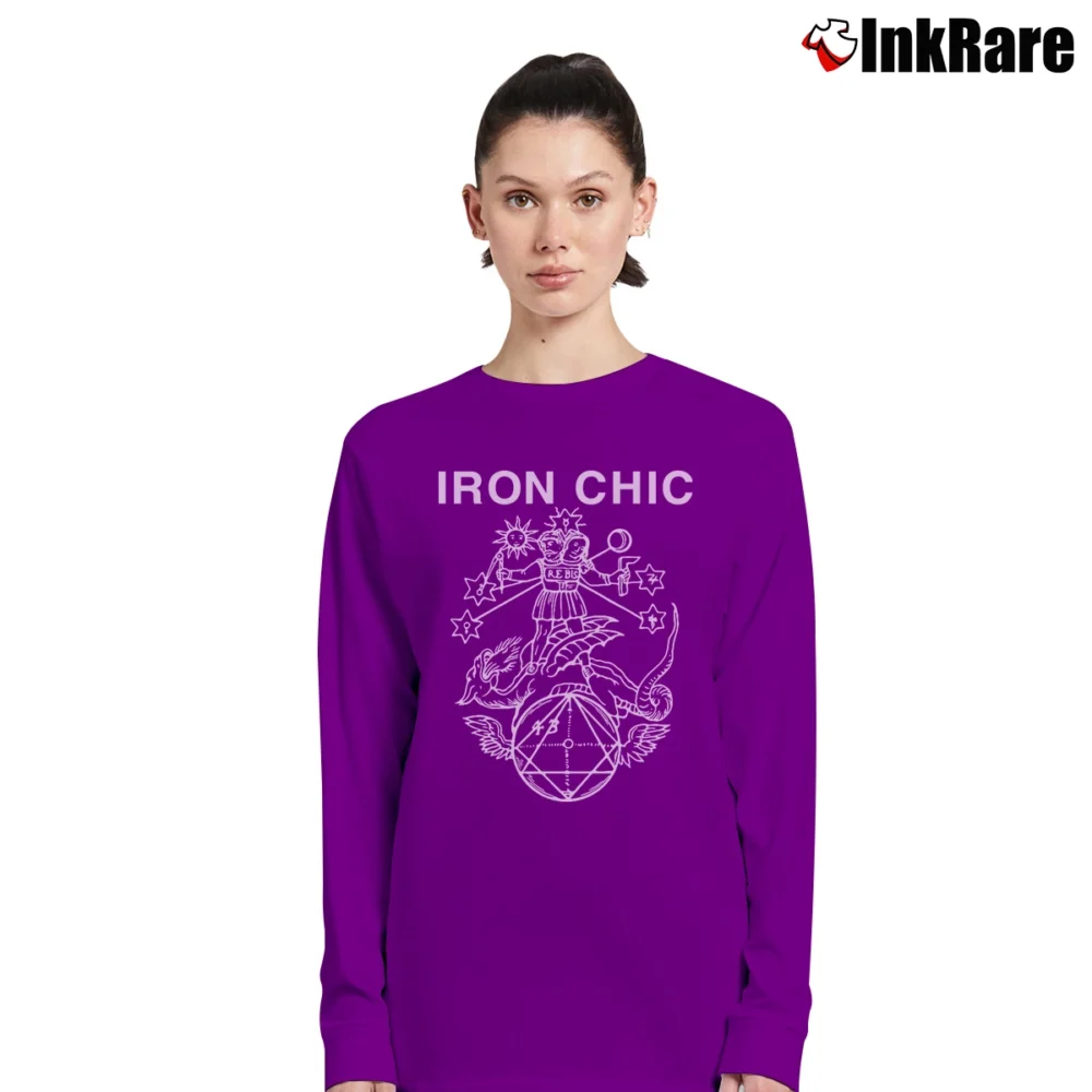 Women’s Iron Chic Dragon Graphic Rock Band Long-Sleeve Top in purple | Sleek, Versatile, All-Season