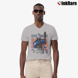 Men’s Iron Man Iron Patriot Marvel Comics Movie V-Neck Tee in sport grey | Sharp, Breathable, Everyday Staple