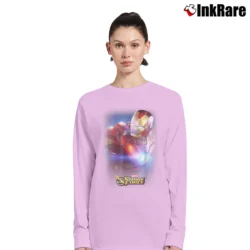 Women’s Iron Man Strike Force Glow Portrait Marvel Long-Sleeve Top in light pink | Sleek, Versatile, All-Season