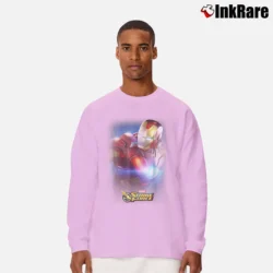 Men’s Iron Man Strike Force Glow Portrait Marvel Long-Sleeve Shirt in light pink | Sleek, Lightweight, Year-Round Wear
