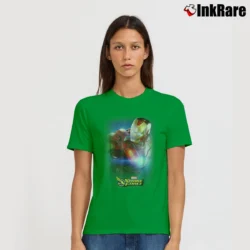 Women’s Iron Man Strike Force Glow Portrait Marvel Signature T-Shirt in irish green | Soft, Flattering Fit