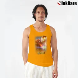 Men’s Iron Man Strike Force Glow Portrait Marvel Tank Top in orange | Breathable, Active-Friendly Design