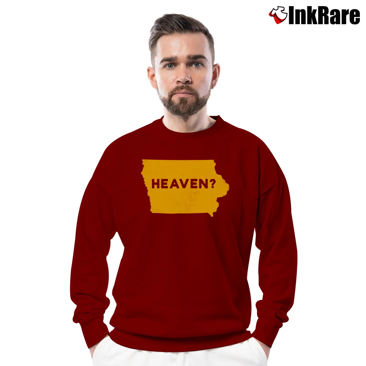is this heaven iowa Men’s Crewneck Sweatshirt in maroon – Soft & Durable Men’s is this heaven iowa Crewneck Sweatshirt in maroon | Cozy Fabric, Clean Style