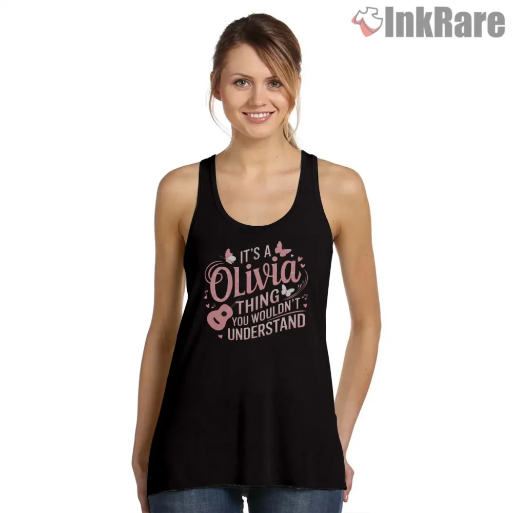 It Is An Olivia Thing You Wouldnt Understand Fan Quote Shirt on black tank top for women graphic tee