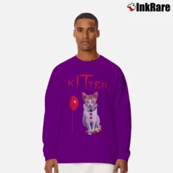 Men’s It Movie Pennywise Cat Stephen King Long-Sleeve Shirt in purple | Sleek, Lightweight, Year-Round Wear