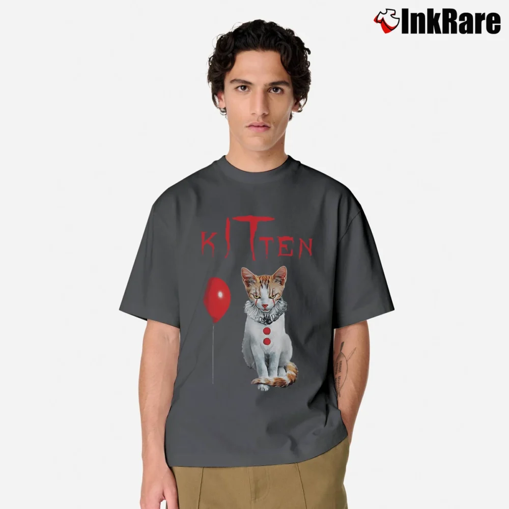 Men’s It Movie Pennywise Cat Stephen King Classic T-Shirt in charcoal | Soft, Breathable Everyday Wear