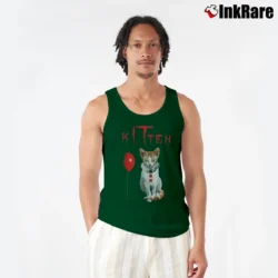 Men’s It Movie Pennywise Cat Stephen King Tank Top in forest green | Breathable, Active-Friendly Design