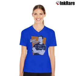 Women’s It's Always Sunny The Mac System V-Neck Tee in royal blue | Chic Neckline, Soft Texture