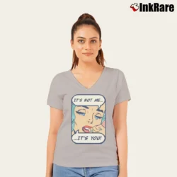 Women’s It's Not Me It's You Funny V-Neck Tee in sport grey | Chic Neckline, Soft Texture