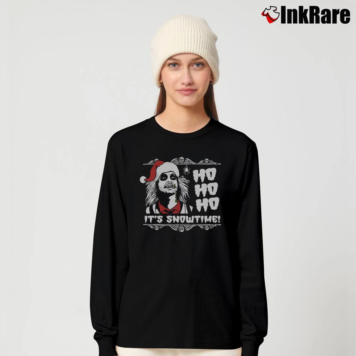 It’s Show Time Beetlejuice Christmas Women’s Long-Sleeve Top in black – Effortless Layer Women’s It's Show Time Beetlejuice Christmas Long-Sleeve Top in black | Sleek, Versatile, All-Season