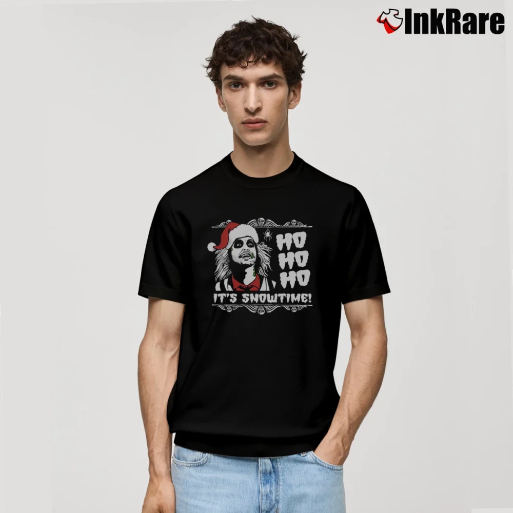 Men’s It's Show Time Beetlejuice Christmas Classic T-Shirt in black | Soft, Breathable Everyday Wear