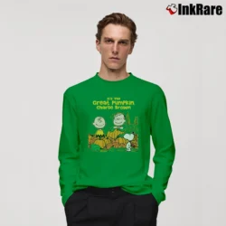 Men’s It's The Great Pumpkin Charlie Brown Halloween Snoopy Long-Sleeve Shirt in irish green | Sleek, Lightweight, Year-Round Wear