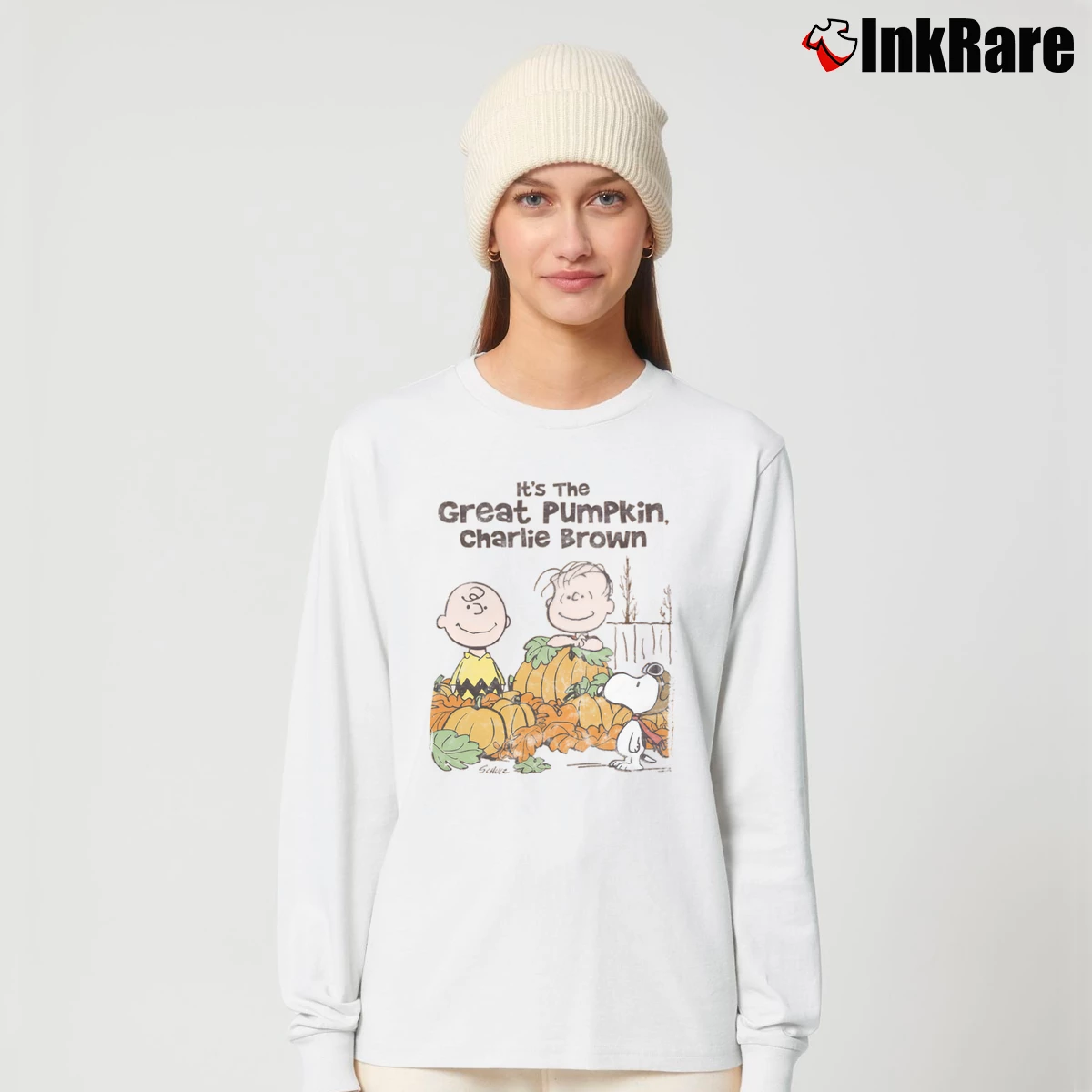 It’s The Great Pumpkin Charlie Brown Women’s Long-Sleeve Top in white – Effortless Layer Women’s It's The Great Pumpkin Charlie Brown Long-Sleeve Top in white | Sleek, Versatile, All-Season
