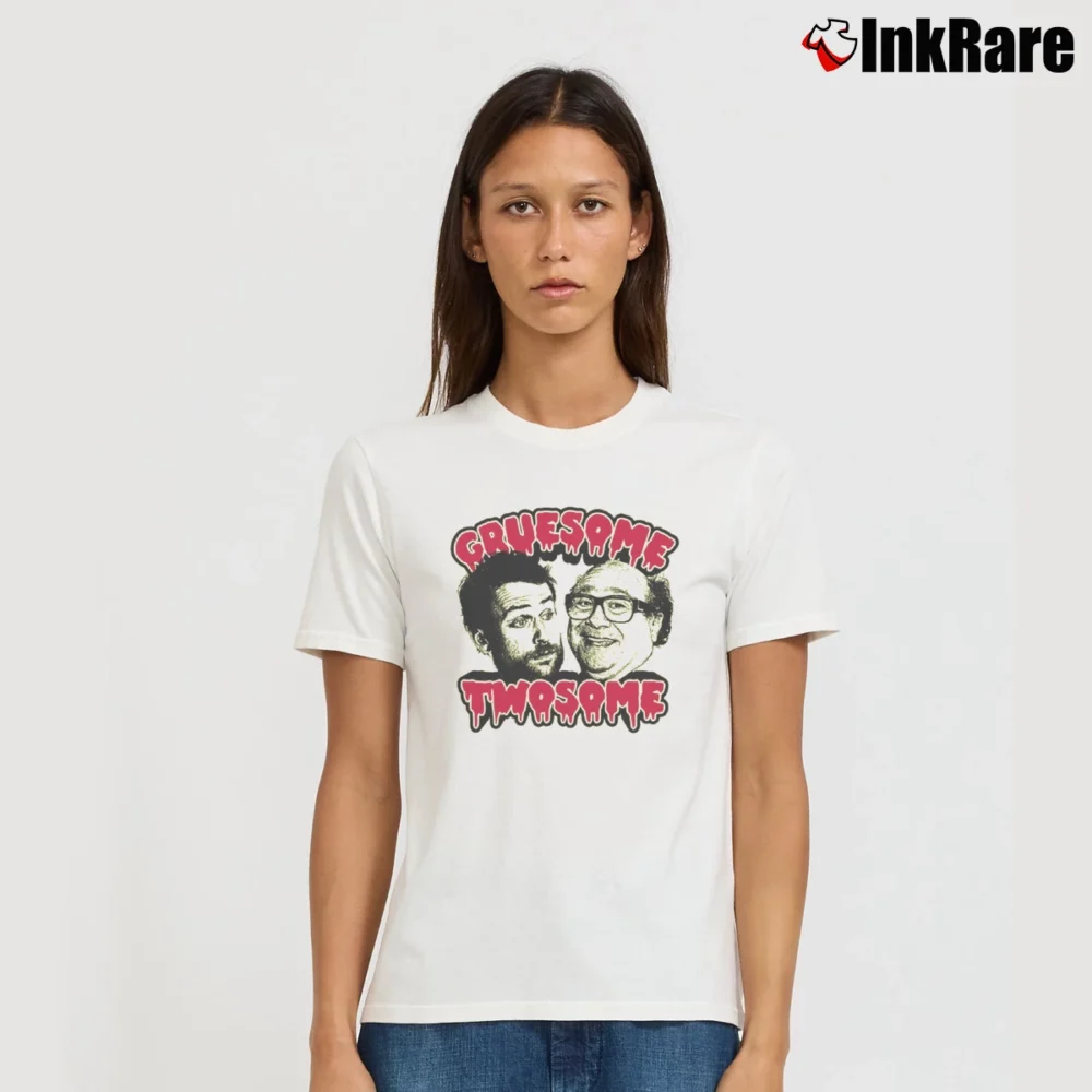 Women’s Its Always Sunny In Philadelphia Gruesome Twosome Charlie Frank T-Shirt in white | Soft, Flattering Fit