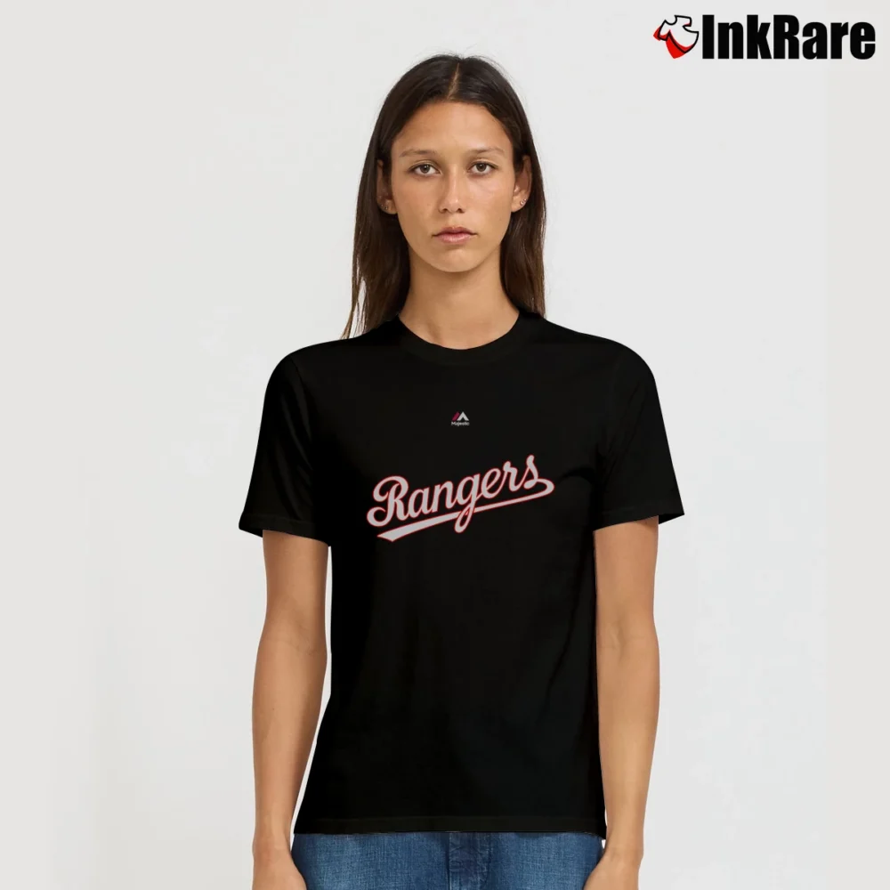 Women’s Ivan Rodriguez Texas Rangers Player Signature T-Shirt in black | Soft, Flattering Fit