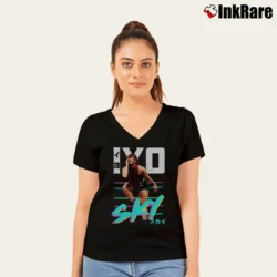 Women’s iyo sky wrestlemania for WWE Fans V-Neck Tee in black | Chic Neckline, Soft Texture