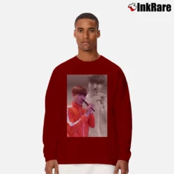 Men’s J - Hope Flute Flashback Ver Graphic Long-Sleeve Shirt in maroon | Sleek, Lightweight, Year-Round Wear