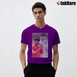 Men’s J - Hope Flute Flashback Ver Graphic V-Neck Tee in purple | Sharp, Breathable, Everyday Staple