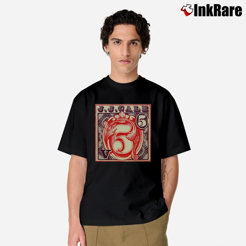 Men’s J J Cale 5 Album Design Classic T-Shirt in black | Soft, Breathable Everyday Wear