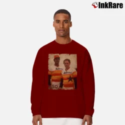 Men’s j.r. richard and nolan ryan houston astros mlb legends baseball fan Long-Sleeve Shirt in maroon | Sleek, Lightweight, Year-Round Wear
