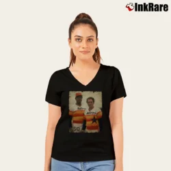 Women’s j.r. richard and nolan ryan houston astros mlb legends baseball fan V-Neck Tee in black | Chic Neckline, Soft Texture