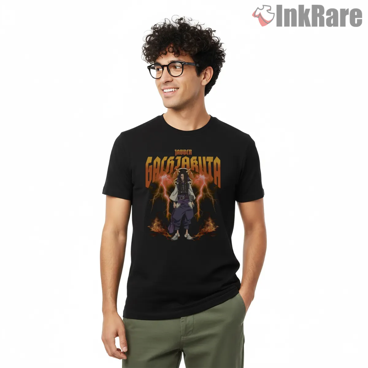 Jabber Lightning Aura Character Power Anime Shirt on black short sleeve shirt for men graphic tee